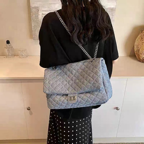 Women Fashionable Denim Messenger With Adjustable Shoulder Strap
